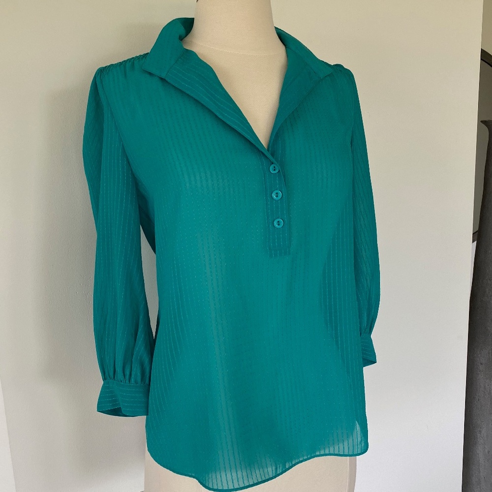 BCBG generation teal blouse XS